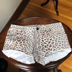 Pencey Leopard Denim Cutoff Field Shorts 4